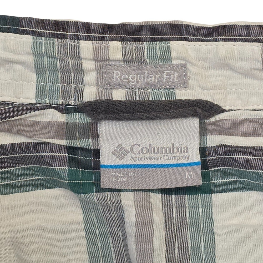 Columbia Mens Plaid Short Sleeve Button Down Shirt Regular Fit Green Gray - Picture 6 of 8
